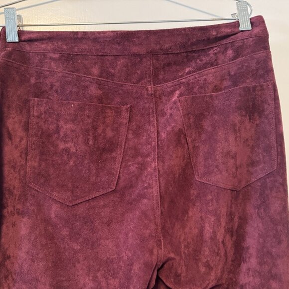 Blank NYC Faux Suede Burgundy Flare Pant Size 30 - Picture 7 of 8